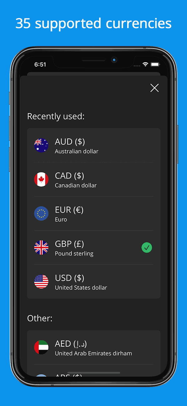 XRP Alerts - 35 Supported currencies